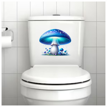 Mushroom Blue Glow Forest Vinyl Sticker Decal