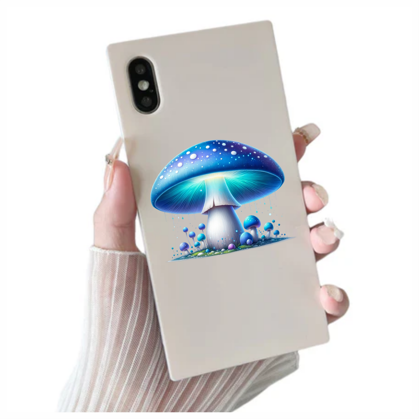Mushroom Blue Glow Forest Vinyl Sticker Decal