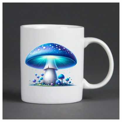 Mushroom Blue Glow Forest Vinyl Sticker Decal