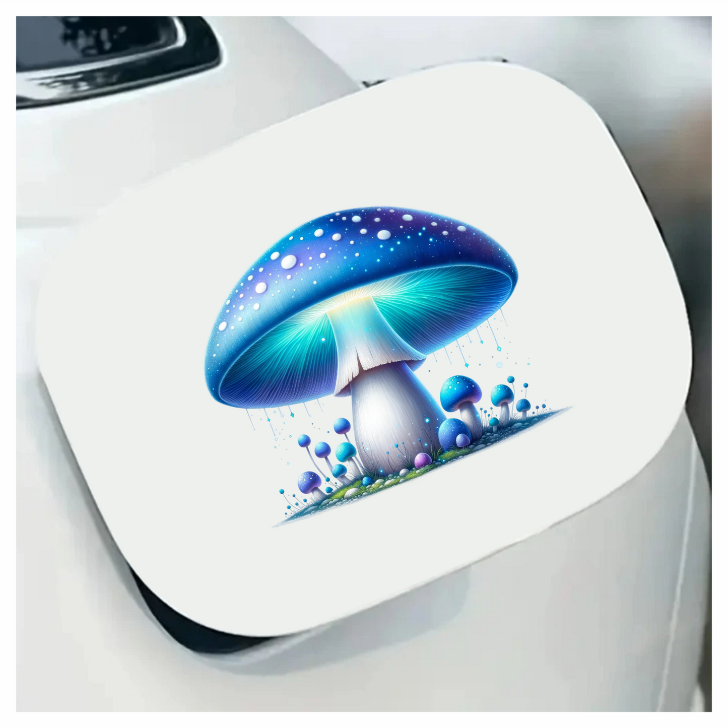 Mushroom Blue Glow Forest Vinyl Sticker Decal