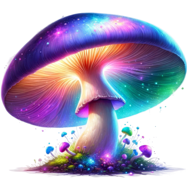 Mushroom Colorful Glow Fantasy Forest Vinyl Sticker Decal