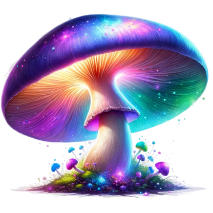 Mushroom Colorful Glow Fantasy Forest Vinyl Sticker Decal