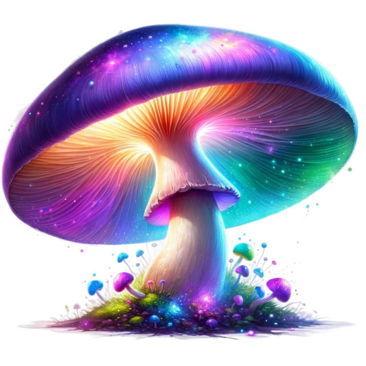 Mushroom Colorful Glow Fantasy Forest Vinyl Sticker Decal