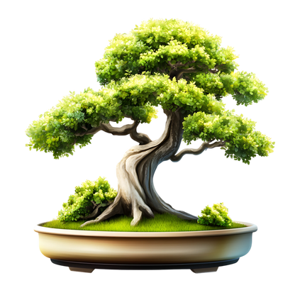 Tree Green Pot Bonsai Nature Vinyl Sticker Decal