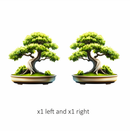 Tree Green Pot Bonsai Nature Vinyl Sticker Decal