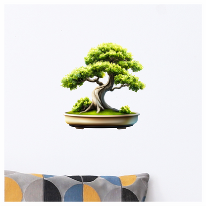 Tree Green Pot Bonsai Nature Vinyl Sticker Decal