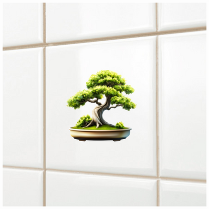 Tree Green Pot Bonsai Nature Vinyl Sticker Decal