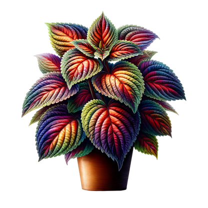 Colorful Leaves Plant Pot Vinyl Sticker Decal