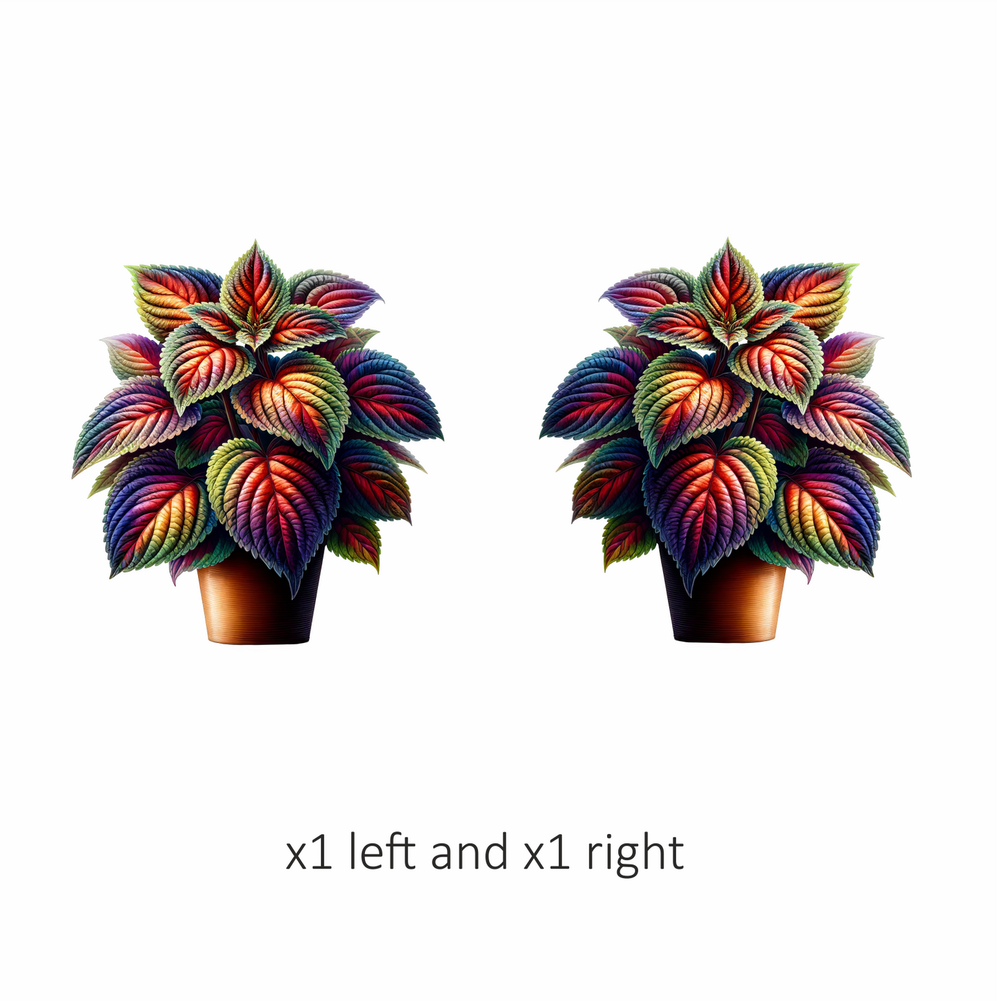 Colorful Leaves Plant Pot Vinyl Sticker Decal