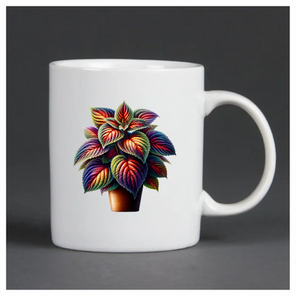 Colorful Leaves Plant Pot Vinyl Sticker Decal