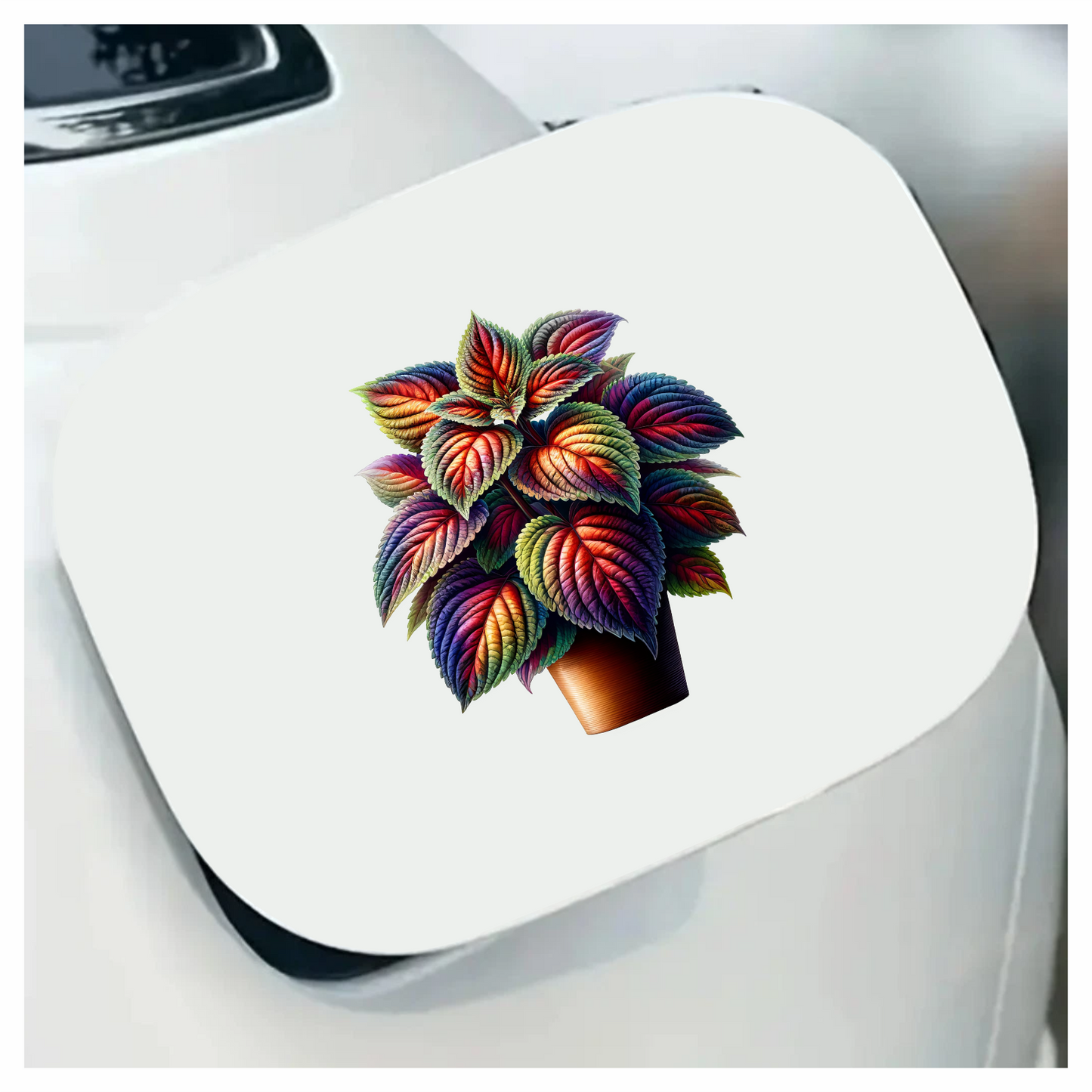 Colorful Leaves Plant Pot Vinyl Sticker Decal