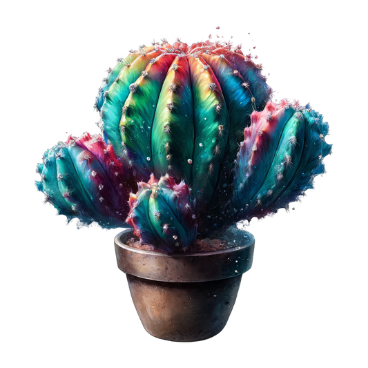 Cactus Colorful Pot Plant Vinyl Sticker Decal
