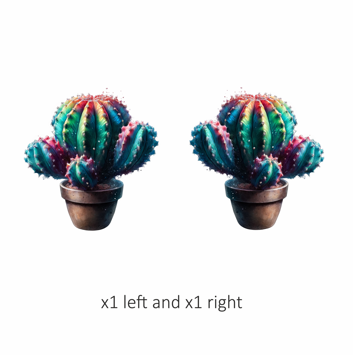 Cactus Colorful Pot Plant Vinyl Sticker Decal