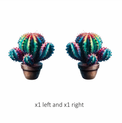 Cactus Colorful Pot Plant Vinyl Sticker Decal