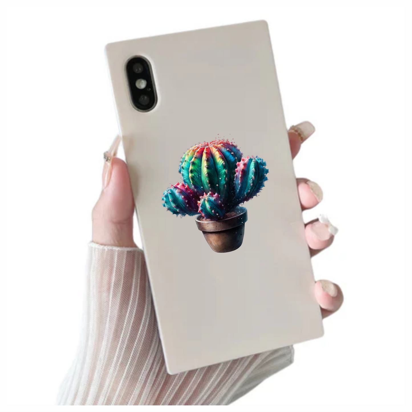 Cactus Colorful Pot Plant Vinyl Sticker Decal