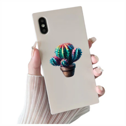 Cactus Colorful Pot Plant Vinyl Sticker Decal