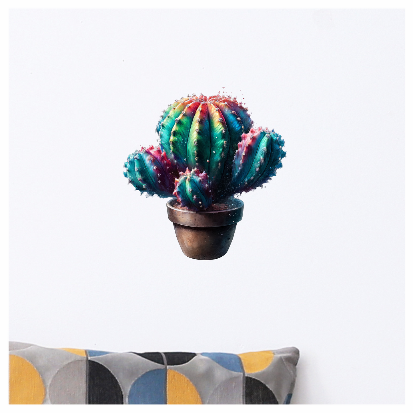 Cactus Colorful Pot Plant Vinyl Sticker Decal
