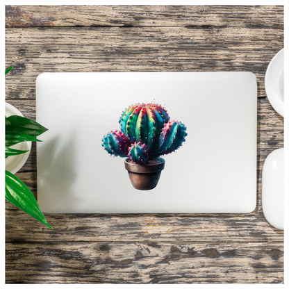 Cactus Colorful Pot Plant Vinyl Sticker Decal