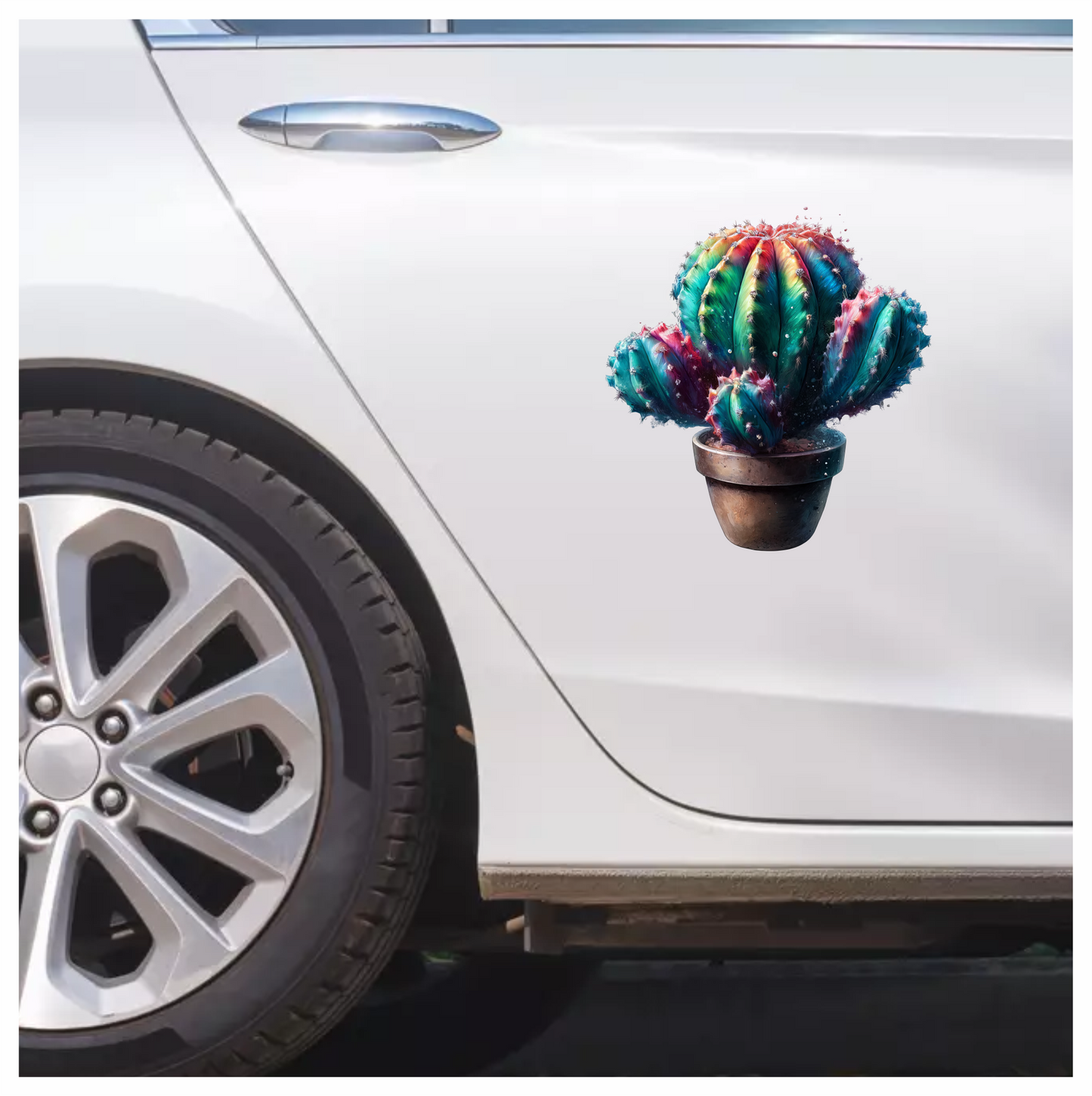 Cactus Colorful Pot Plant Vinyl Sticker Decal