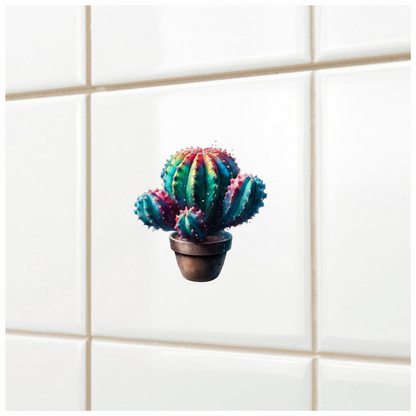 Cactus Colorful Pot Plant Vinyl Sticker Decal