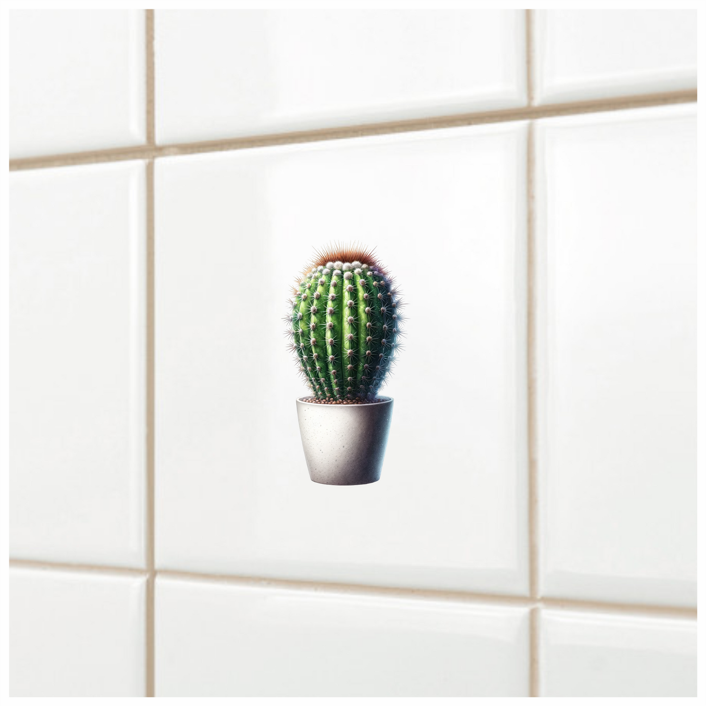 Cactus Green Pot Spiky Plant Vinyl Sticker Decal