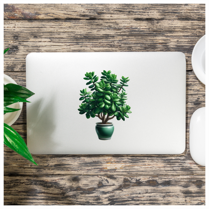 Green Plant Pot Succulent Simple Vinyl Sticker Decal