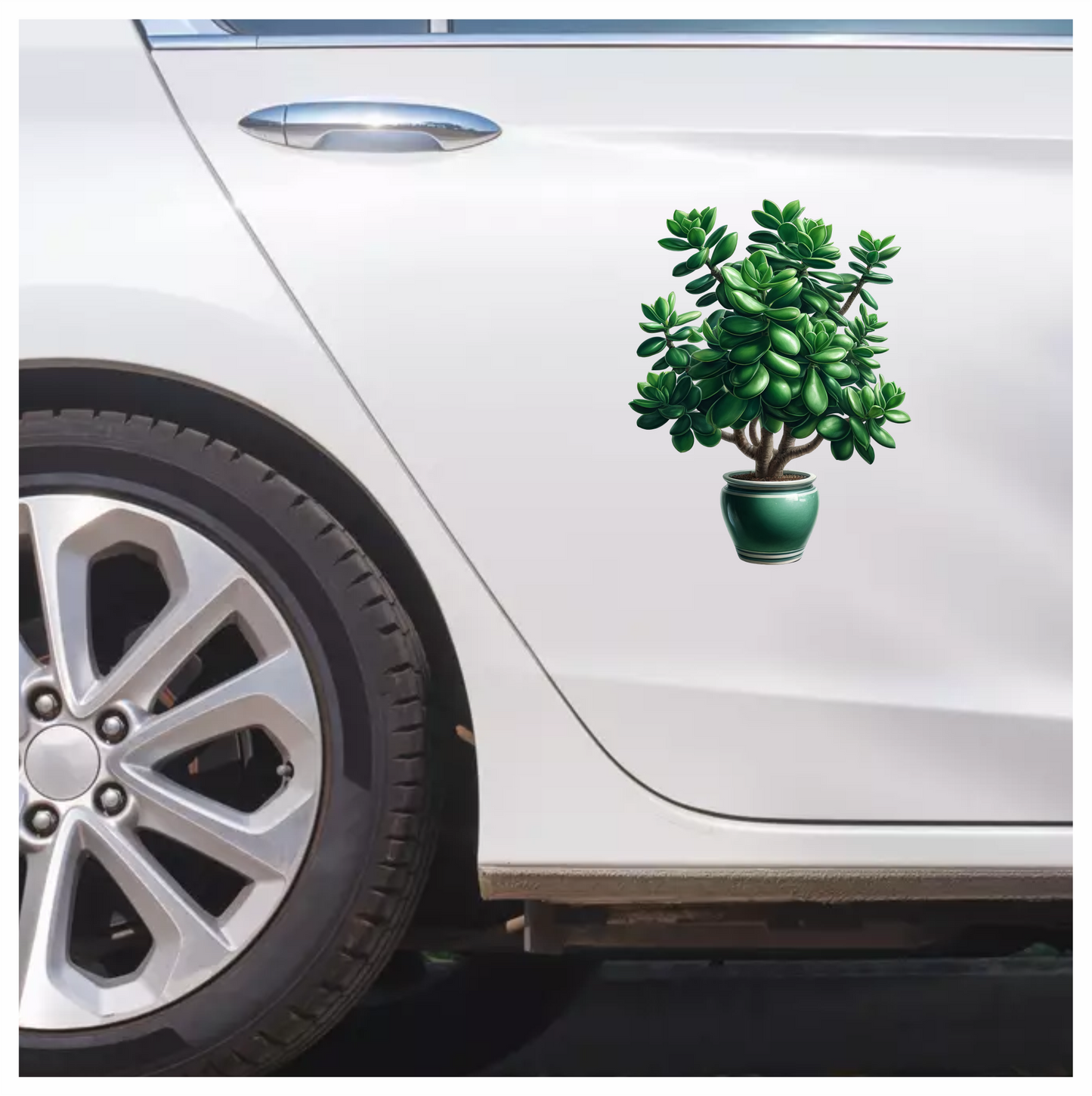 Green Plant Pot Succulent Simple Vinyl Sticker Decal