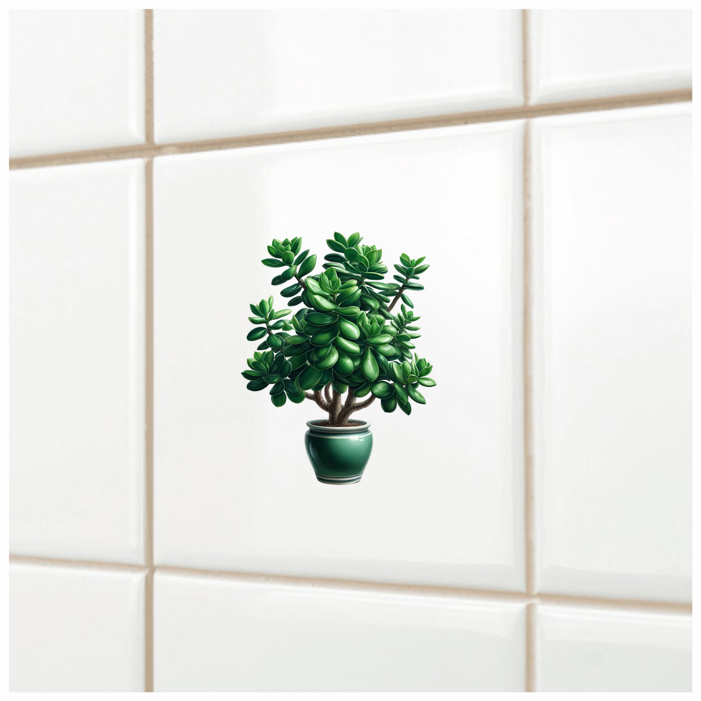 Green Plant Pot Succulent Simple Vinyl Sticker Decal