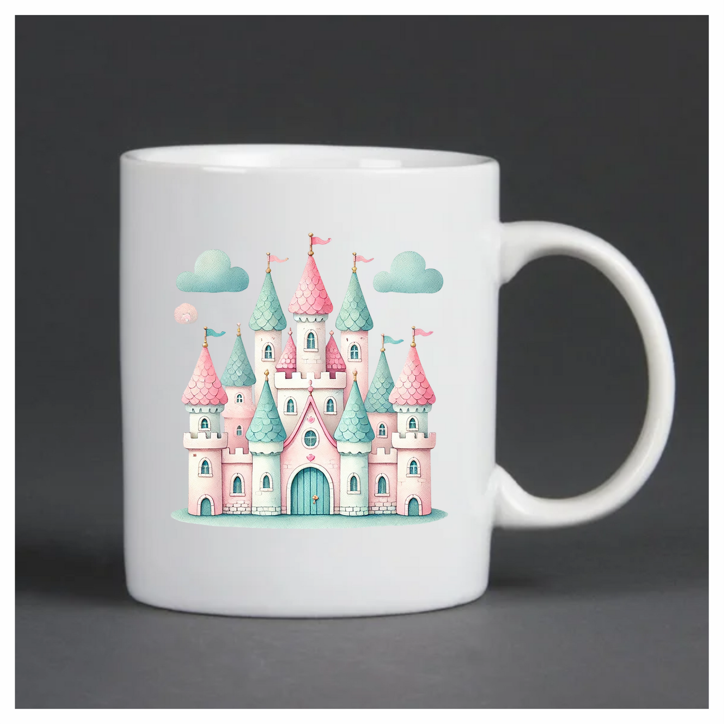 Castle Pink Green Clouds Vinyl Sticker Decal