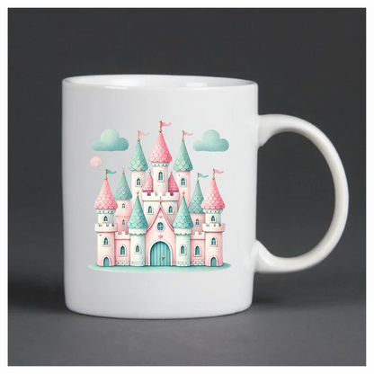 Castle Pink Green Clouds Vinyl Sticker Decal