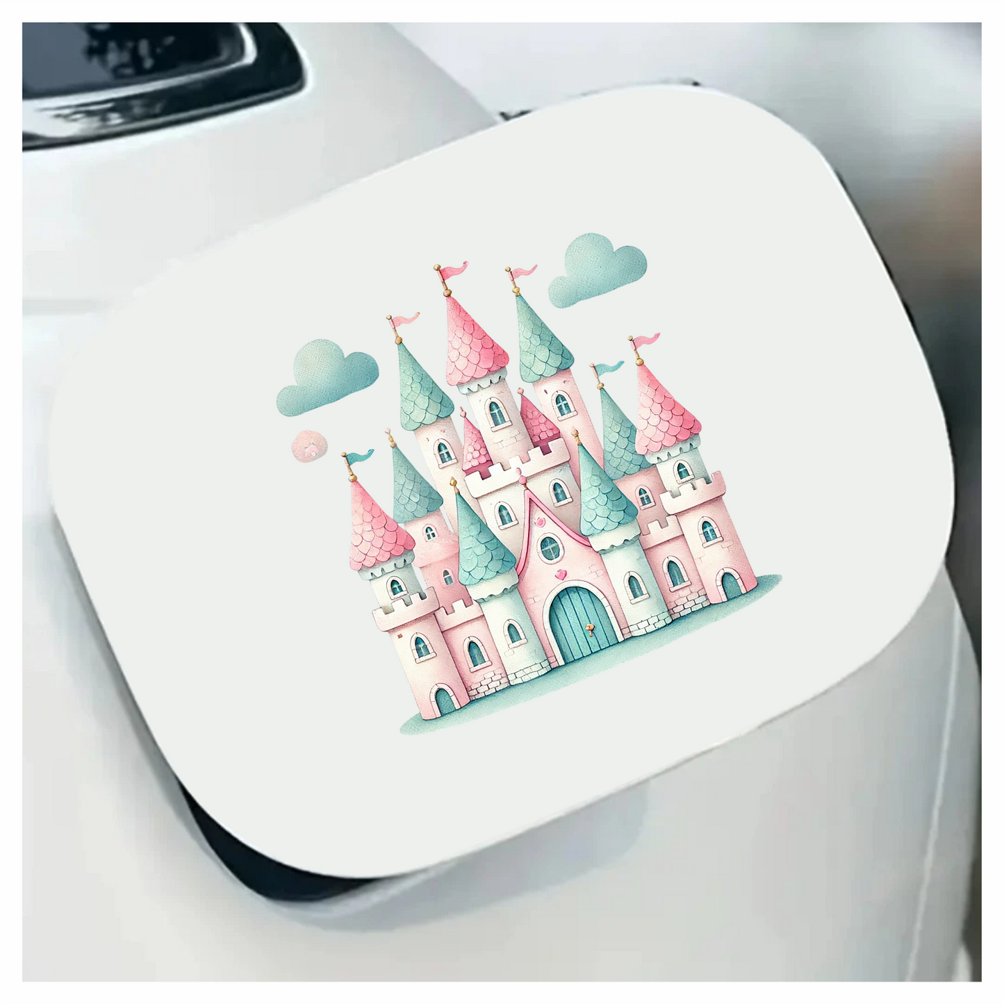 Castle Pink Green Clouds Vinyl Sticker Decal