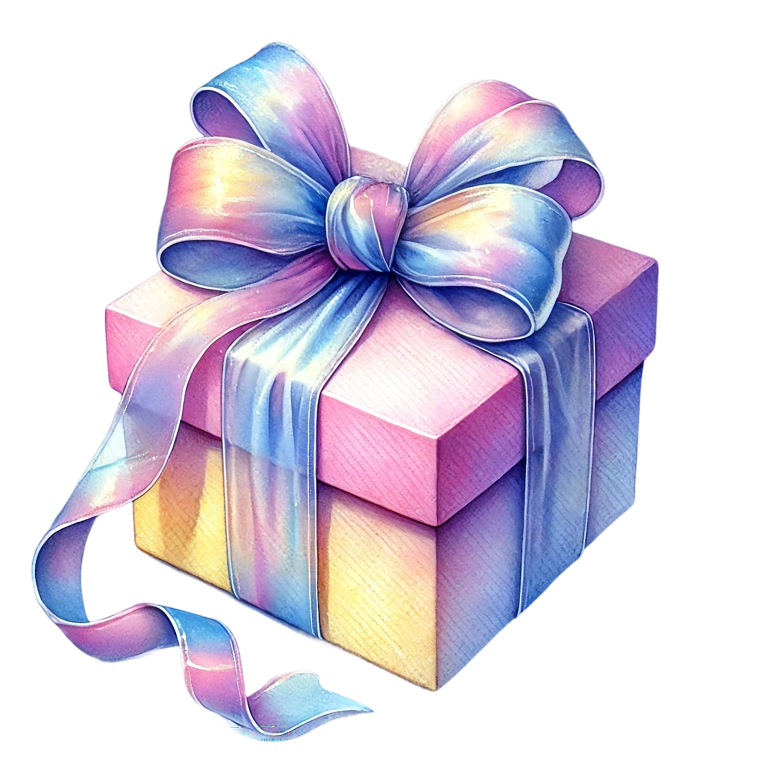 Gift Box Pink Ribbon Bow Vinyl Sticker Decal