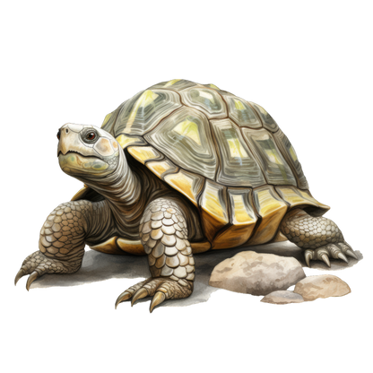 Tortoise Yellow Shell Rocks Vinyl Sticker Decal