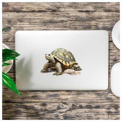 Tortoise Yellow Shell Rocks Vinyl Sticker Decal