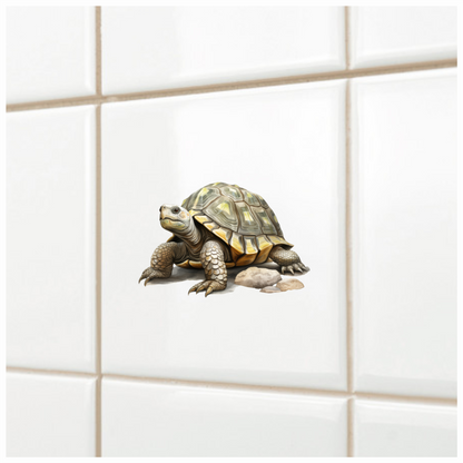 Tortoise Yellow Shell Rocks Vinyl Sticker Decal