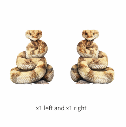 Brown Snake Coiled Rattlesnake Scaly Detailed Vinyl Sticker Decal