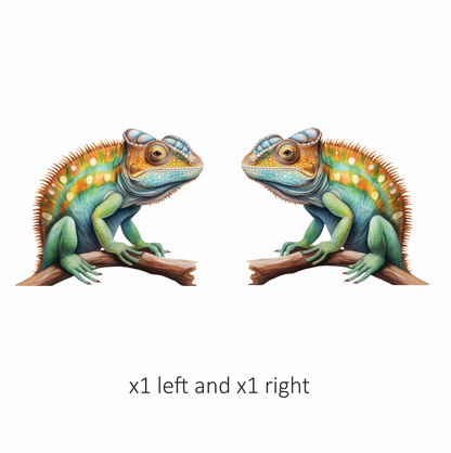 Chameleon Green Reptile Branch Vinyl Sticker Decal