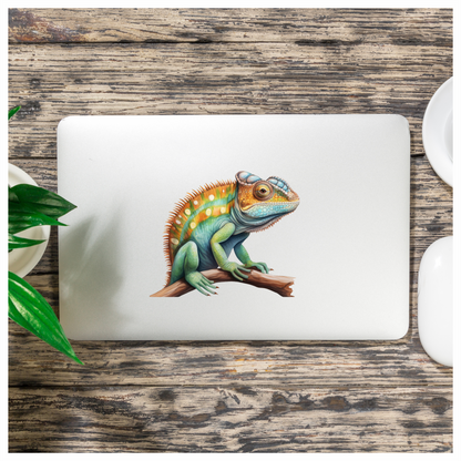 Chameleon Green Reptile Branch Vinyl Sticker Decal