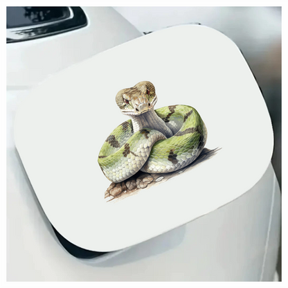 Green Snake Coiled Realistic Detailed Vinyl Sticker Decal