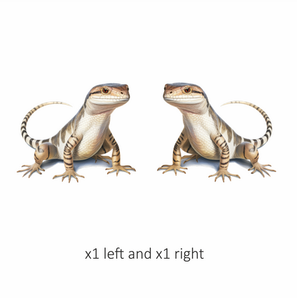 Lizard Tan Blue Stripes Reptile Skink Vinyl Sticker Decal