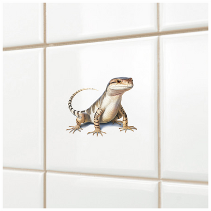 Lizard Tan Blue Stripes Reptile Skink Vinyl Sticker Decal