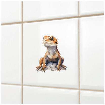 Bearded Dragon Orange Rock Vinyl Sticker Decal