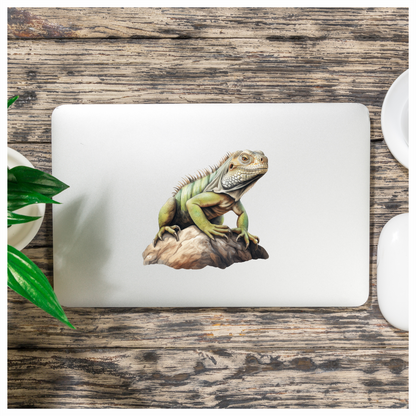 Iguana Green Rock Reptile Scales Texture Vinyl Sticker Decal