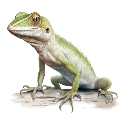 Green Lizard Reptile Branch Vinyl Sticker Decal