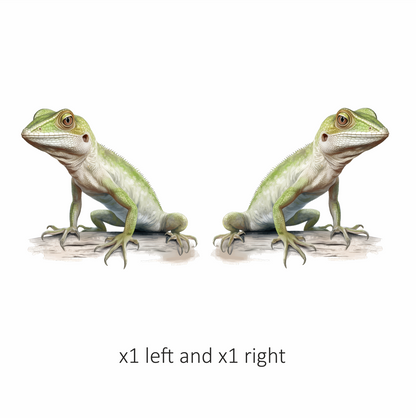 Green Lizard Reptile Branch Vinyl Sticker Decal