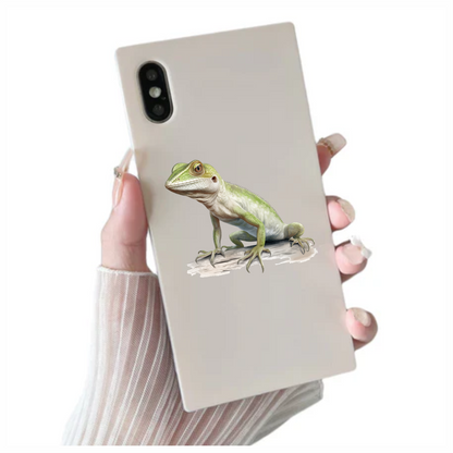 Green Lizard Reptile Branch Vinyl Sticker Decal