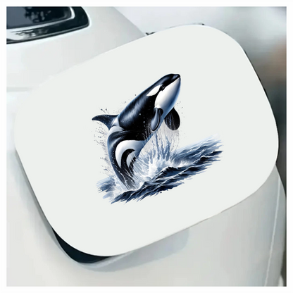 Orca Black White Water Splash Jumping Vinyl Sticker Decal
