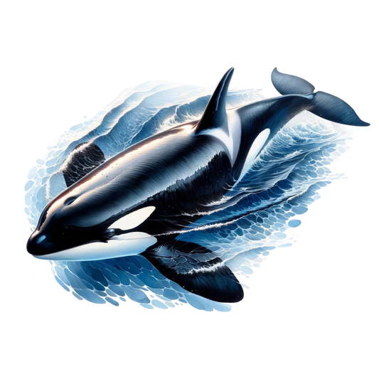 Orca Animal Blue Water Splash Vinyl Sticker Decal