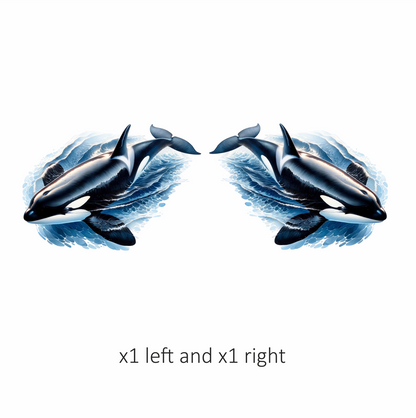 Orca Animal Blue Water Splash Vinyl Sticker Decal