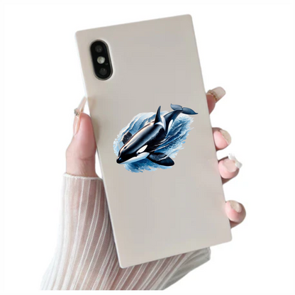 Orca Animal Blue Water Splash Vinyl Sticker Decal